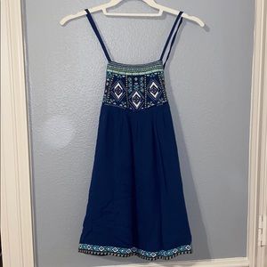 navy embroidered top